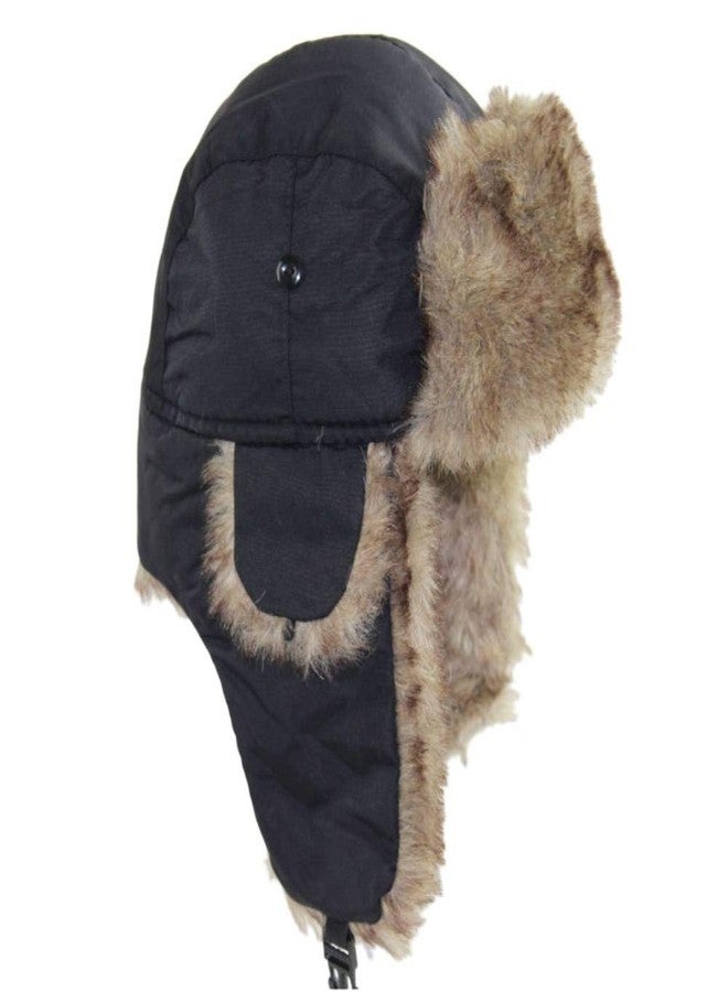 ASWER Trapper Warm Russian Trooper Hat Winter Skiing Cap Women Men Windproof Black - Image 1